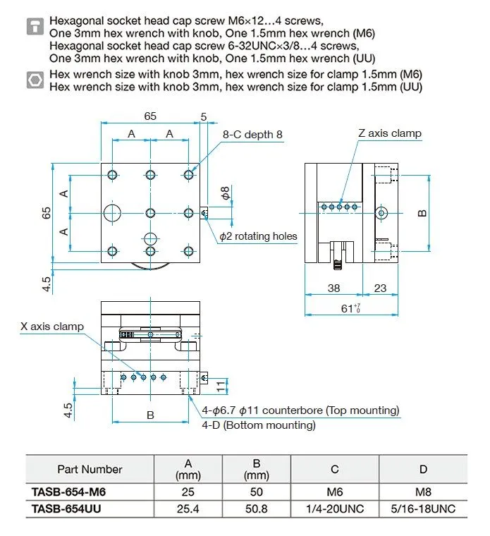 OptoSigma Linear XZ Stage - TASB-654UU | MEETOPTICS