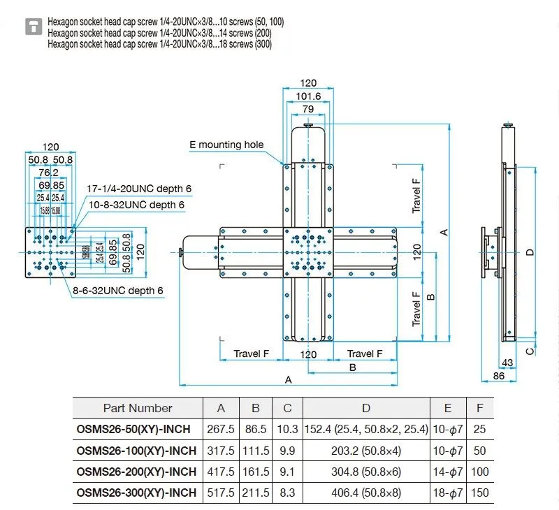 OptoSigma Linear Stage - OSMS26-50(XY)-INCH | MEETOPTICS