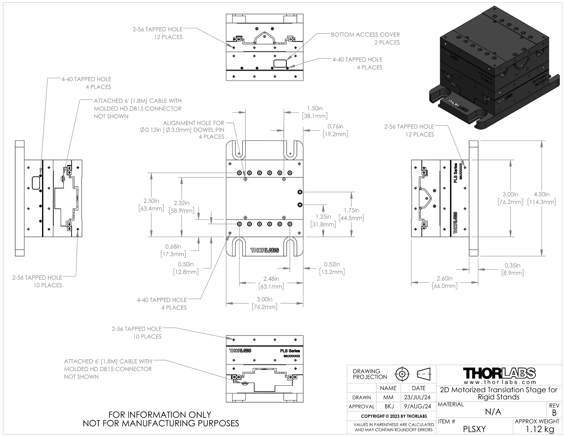 Thorlabs Motorized Microscope Stage - PLSXY | MEETOPTICS